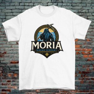 Moria Mining Company T-Shirt – Dwarven Fantasy Lord-Inspired Design (Black & White, 100% Cotton)